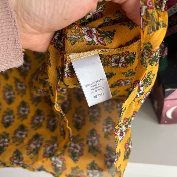 Avenue Floral Yellow Top Plus Size 18-20 - Picture 7 of 13